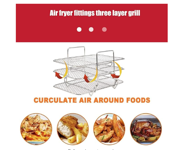 Air Fryer Rack For Ninja Dual Air Fryer 304 Stainless Steel Multi-Layer Dehydrator Rack Toast Rack Air Fryer Accessories