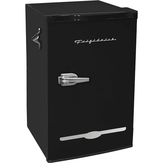 FRIGIDAIRE 3.2 Cu Ft Black Retro Bar Fridge with Side Bottle Opener EFR376