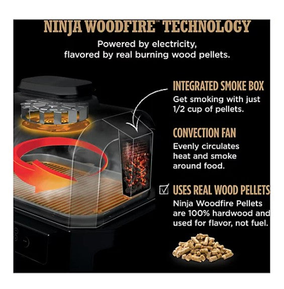 Ninja Woodfire ProConnect XL Outdoor 7-in-1 Grill & Smoker, App Enabled, Air Fryer OG900